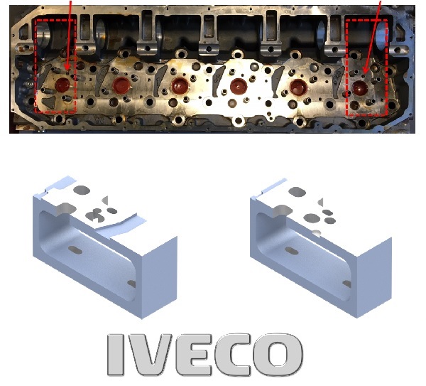 Пара параллельных суппортов для ГБЦ с наклоном IVECO, PV0024